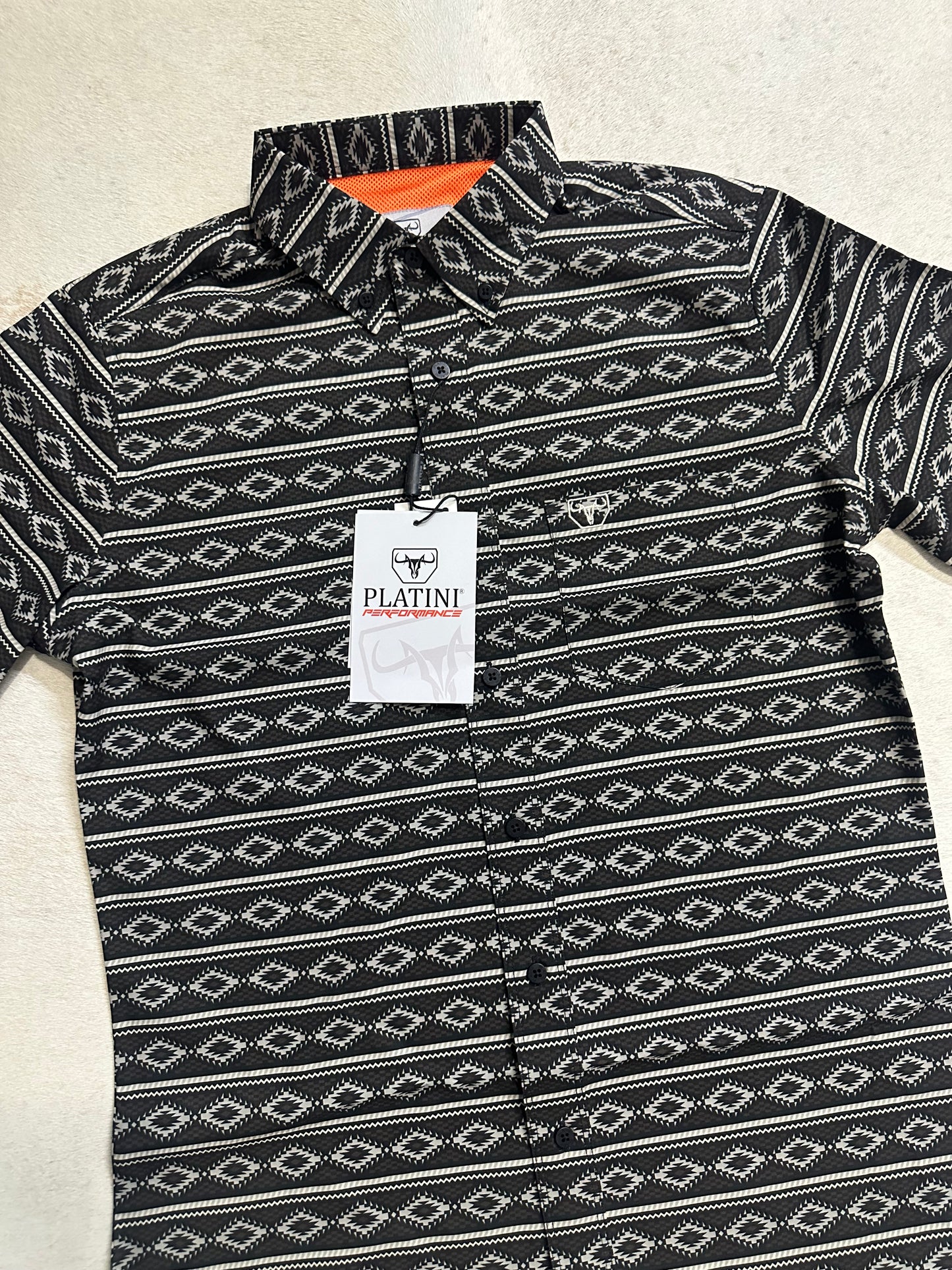 Luca Mens Performance Short Sleeve Aztec Print 10205