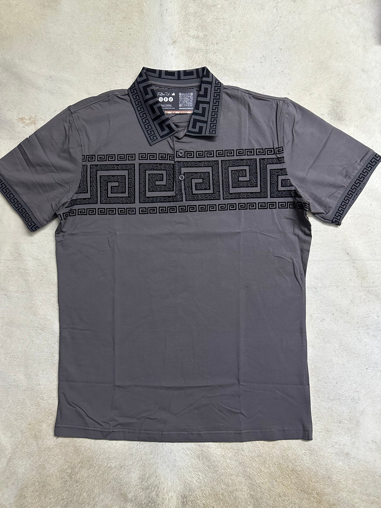 Grey Flocking Polo-