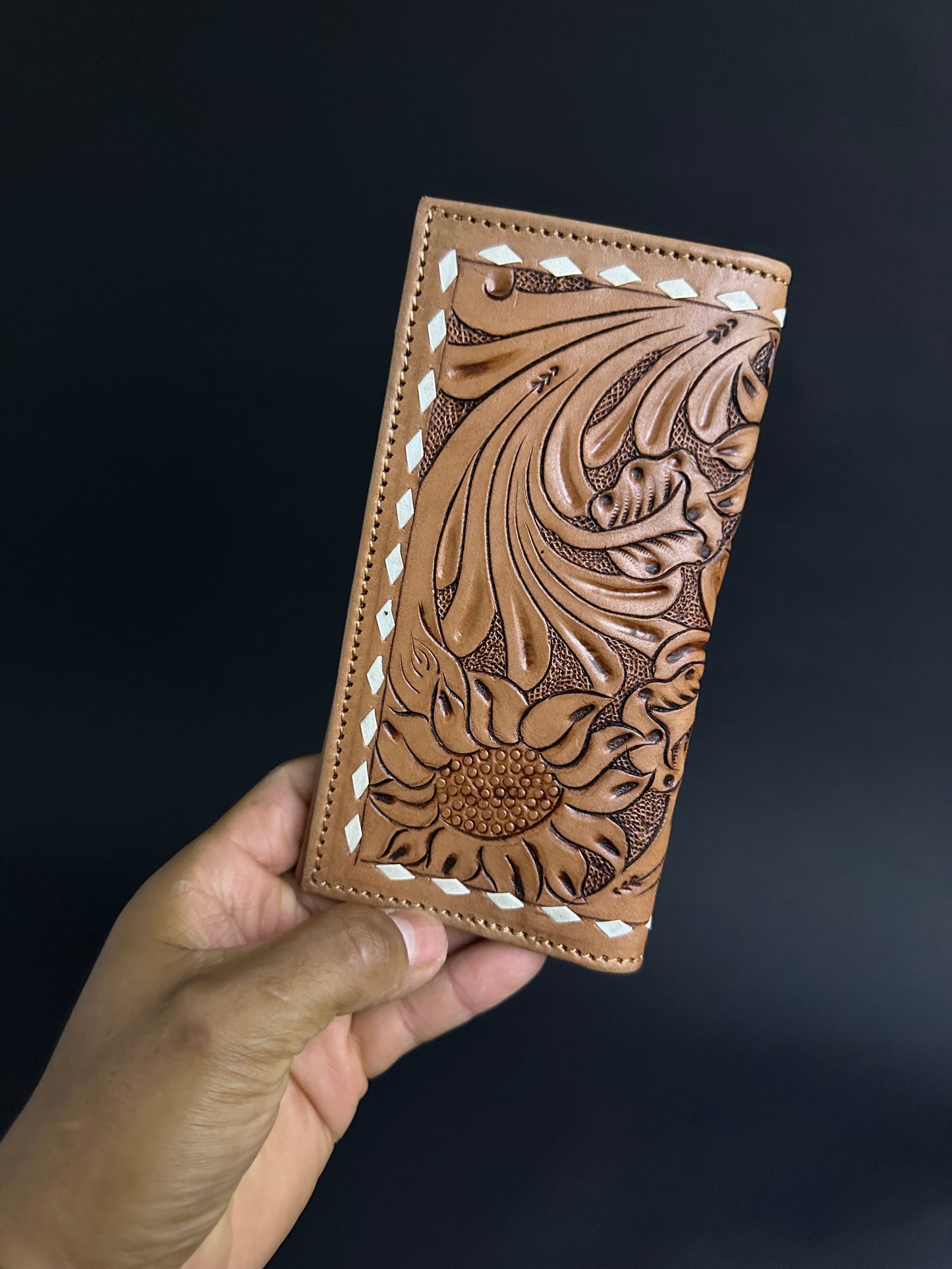 Men Tooled Inlay Beaded Rodeo Wallet-2013