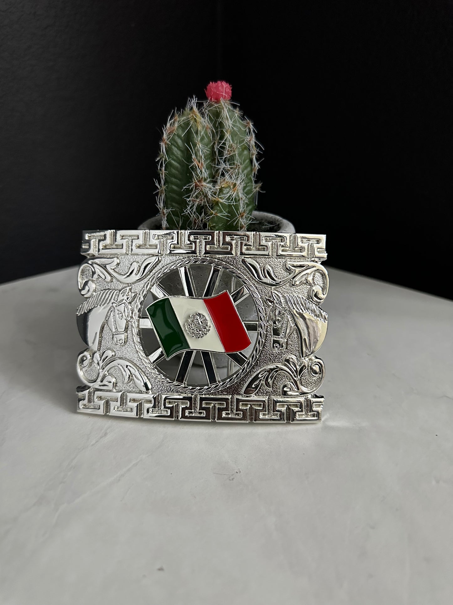 Dylan Silver Mexico Flag Belt Buckle