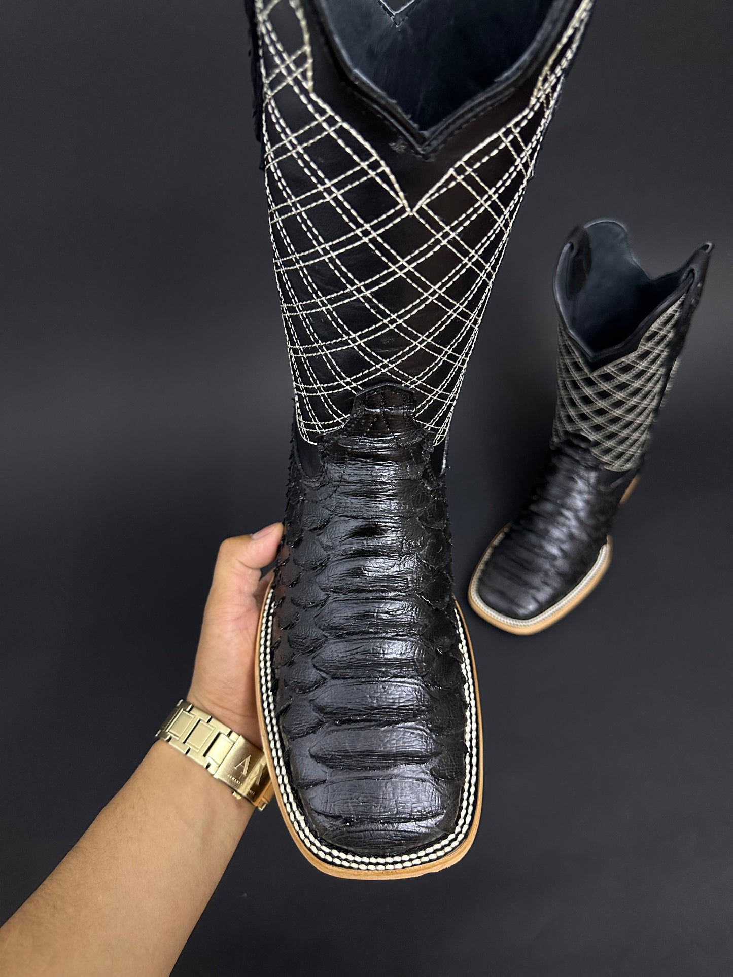Adam Black Python Men Cowboy Boots
