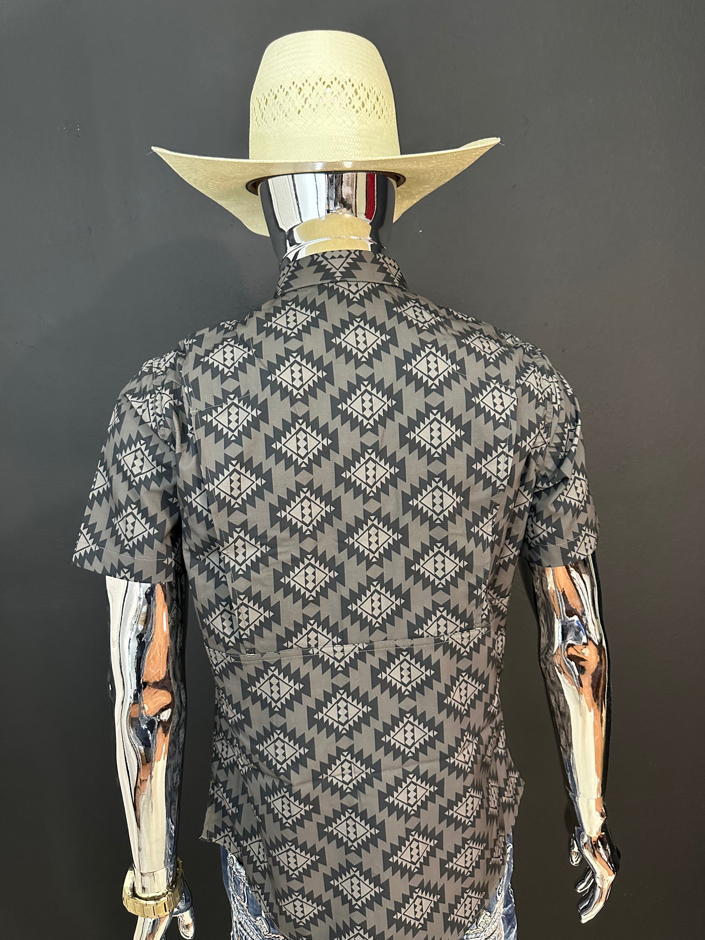 Zack Mens Performance Short Sleeve Aztec Print 9739