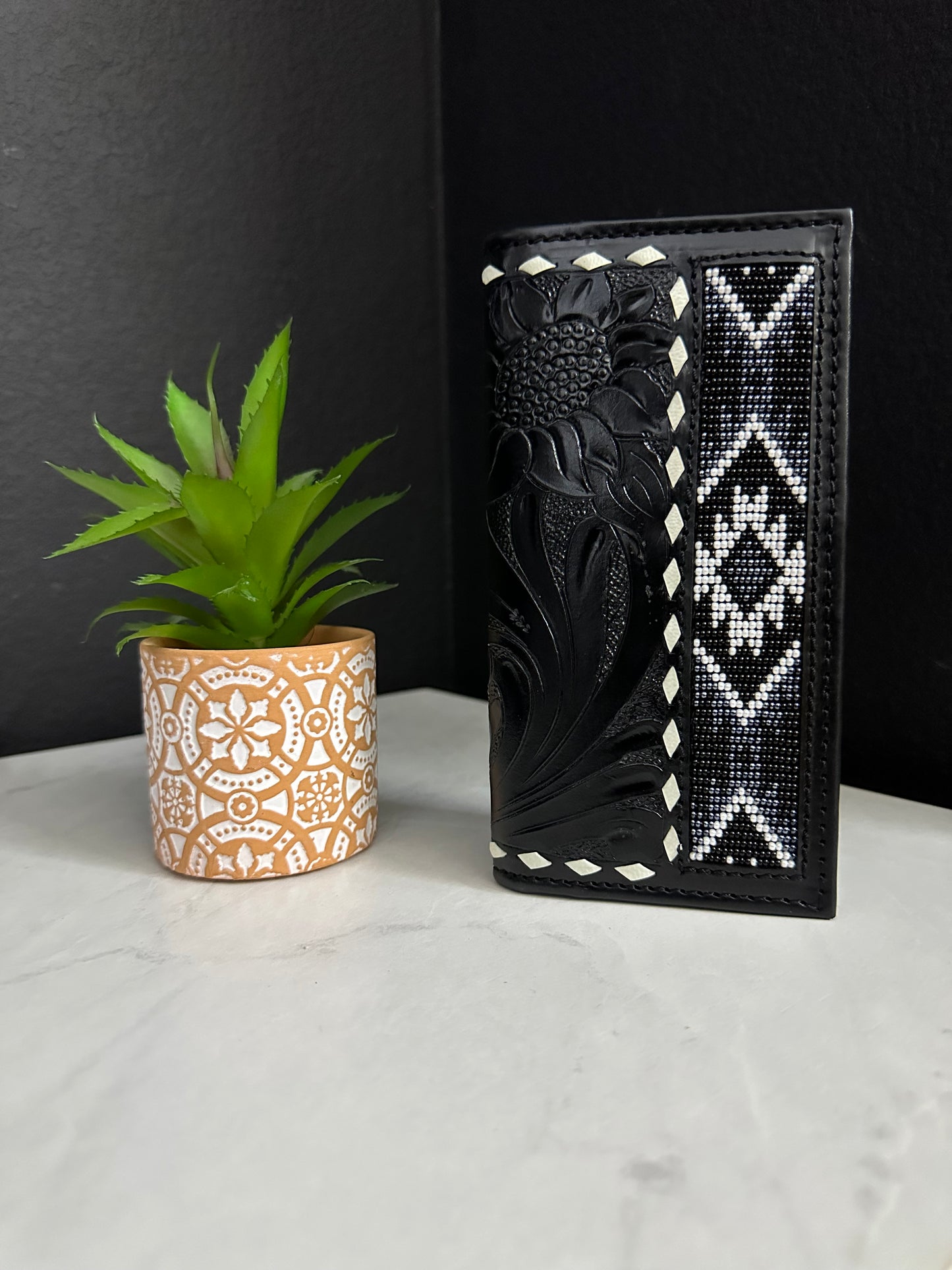 Men Tooled Inlay Beaded Rodeo Wallet-2023