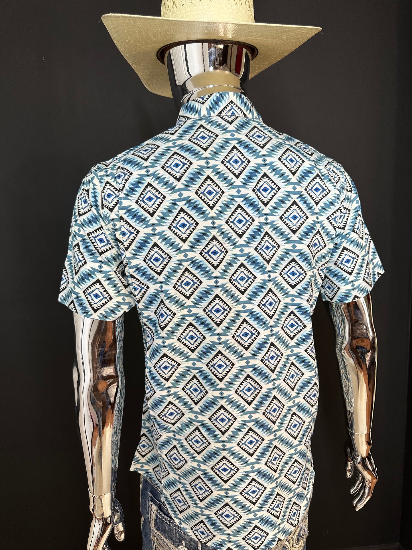 Oliver Mens Performance Short Sleeve Aztec Print-10199