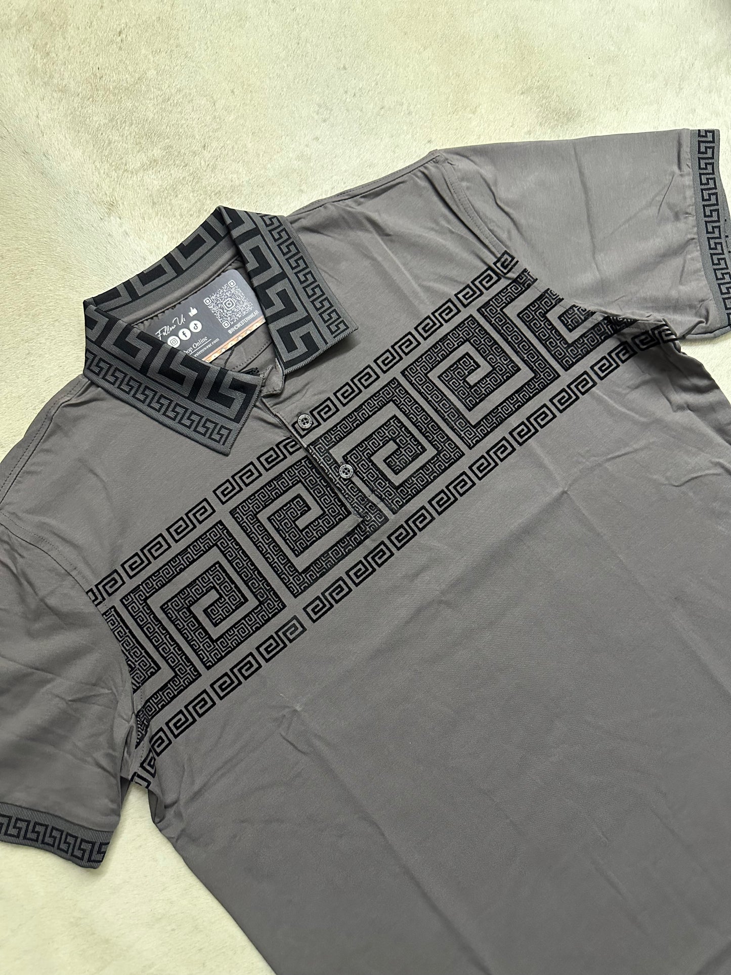 Grey Flocking Polo-