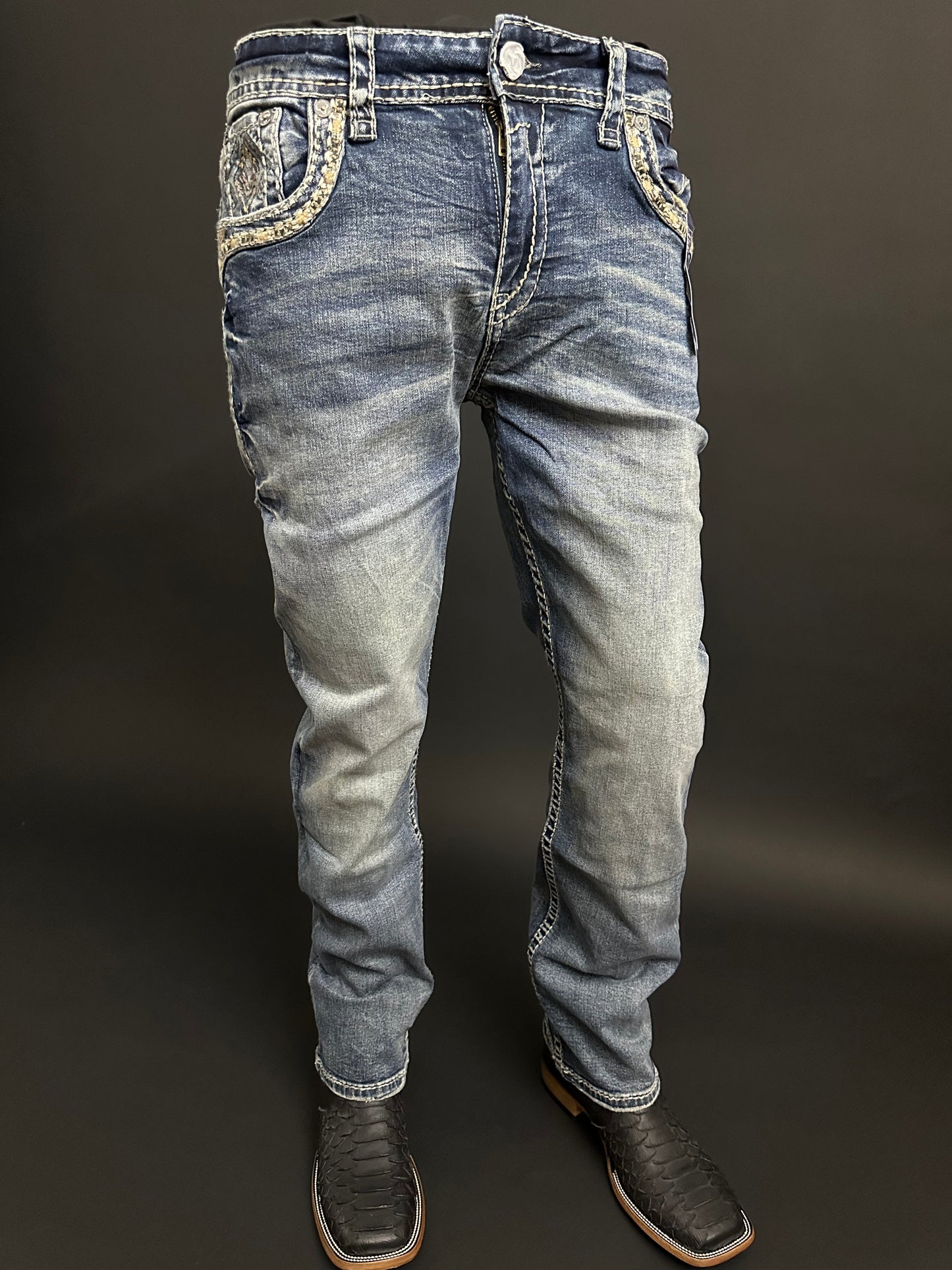 Alonzo Straight Stretch Men Western Jeans -402