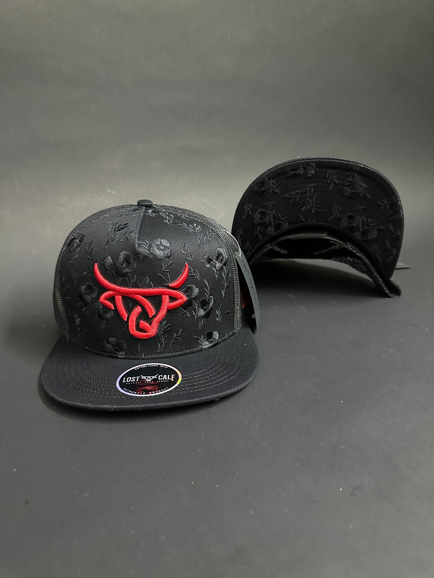 Lost Calf Red Logo / Floral Embroidery