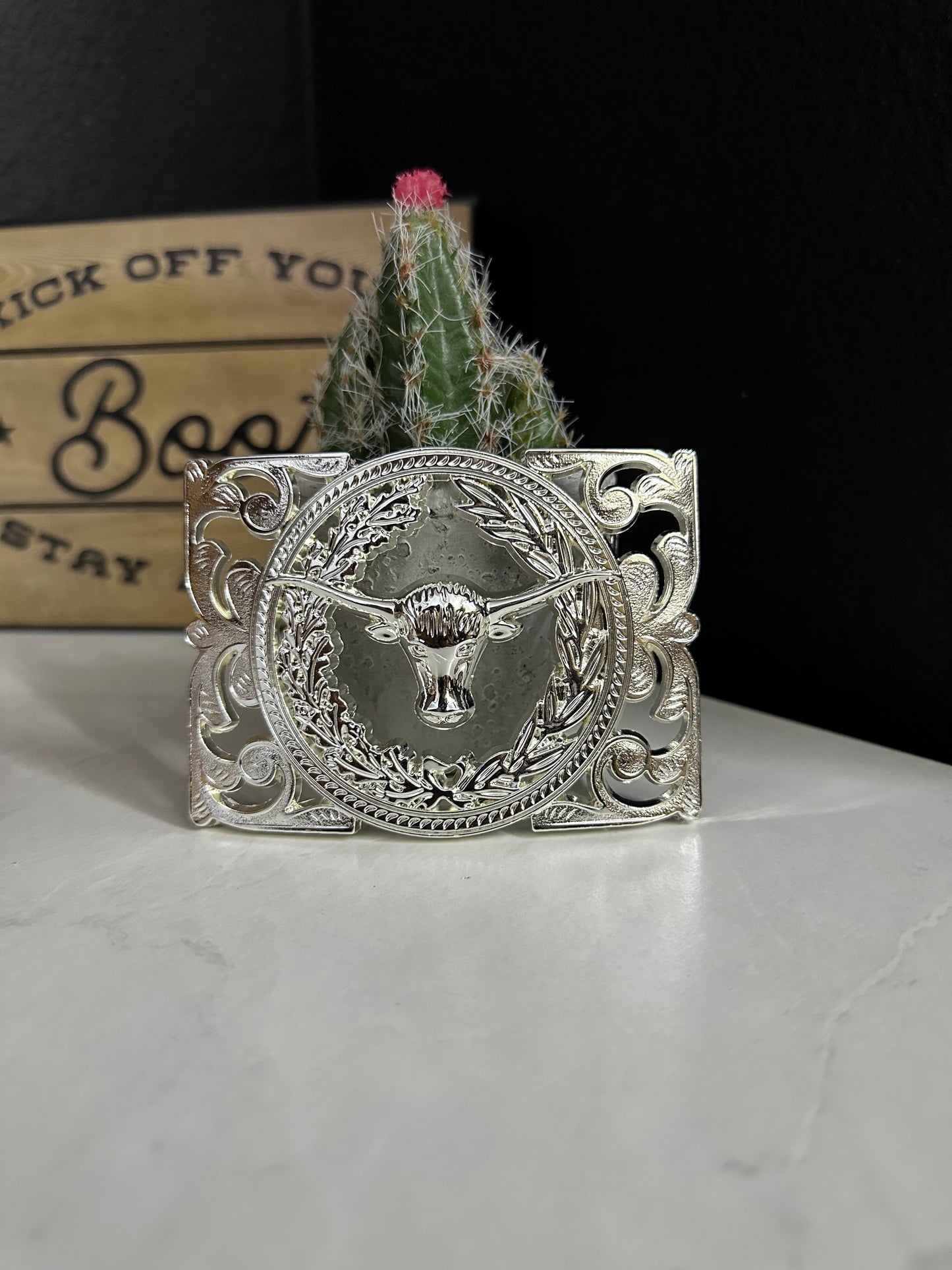 Harrison Long Horn Belt Buckle