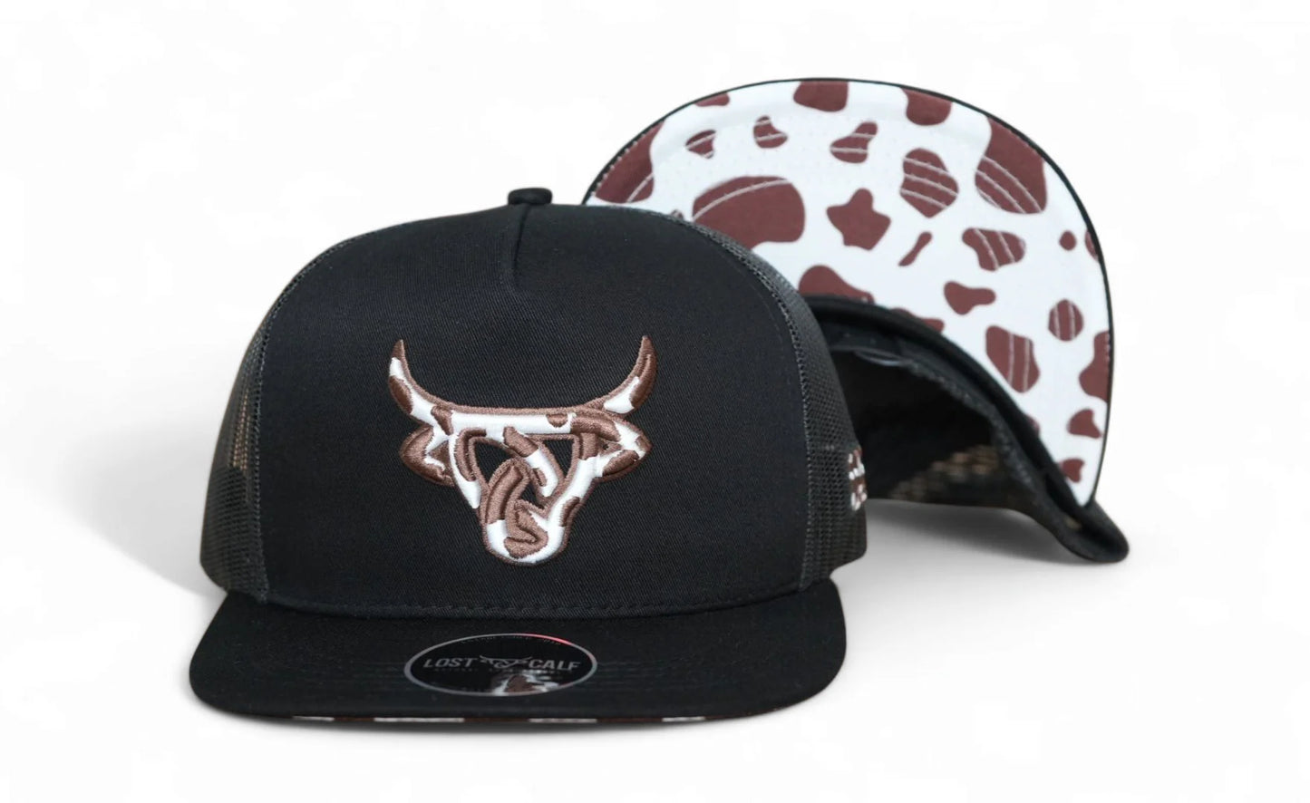 Lost Calf Black 2 Tone Cow Print Snapback