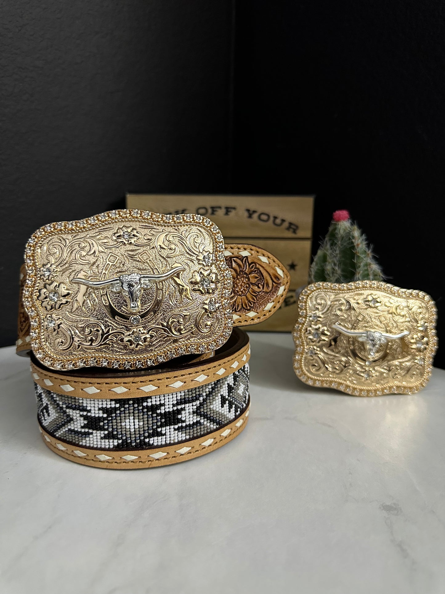 Angus Long Horn Belt Buckle