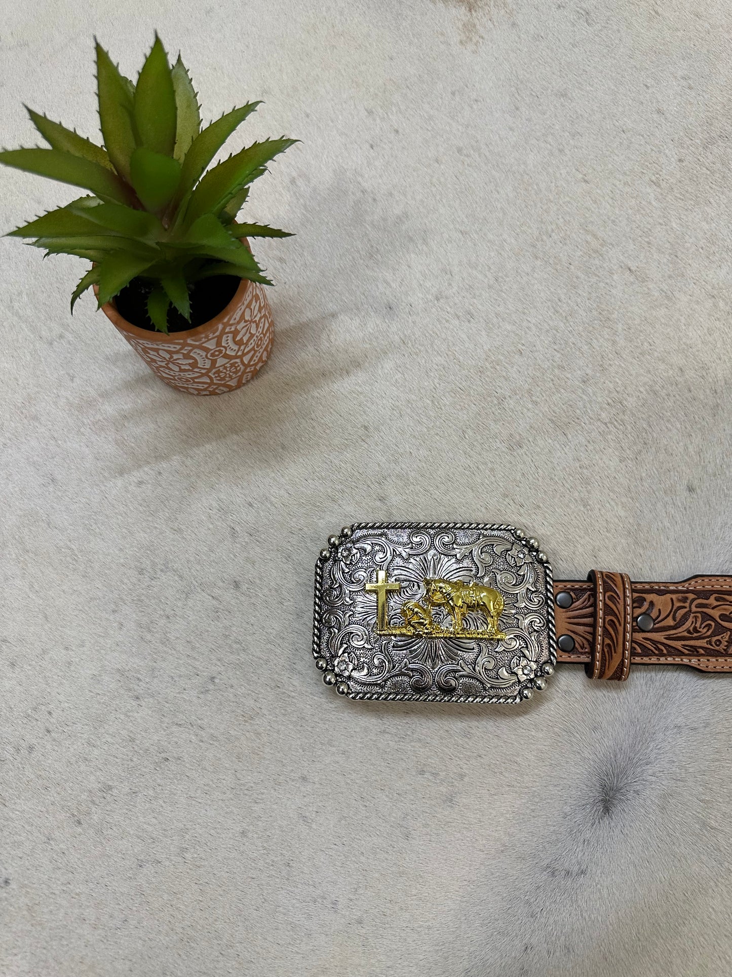 Classic Praying Cowboy Belt Buckle