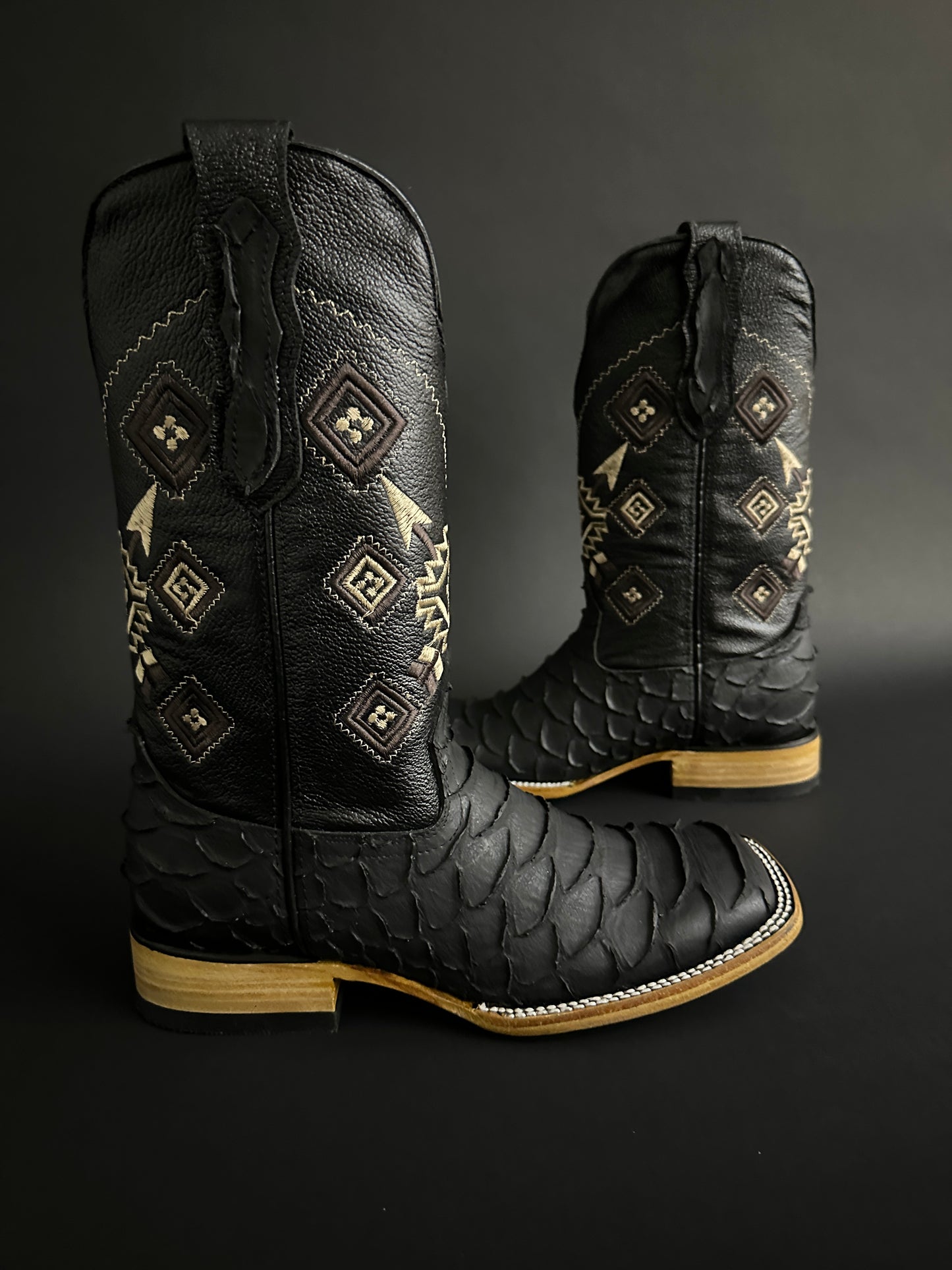 Onyx Black Matte Men CowBoy Boots