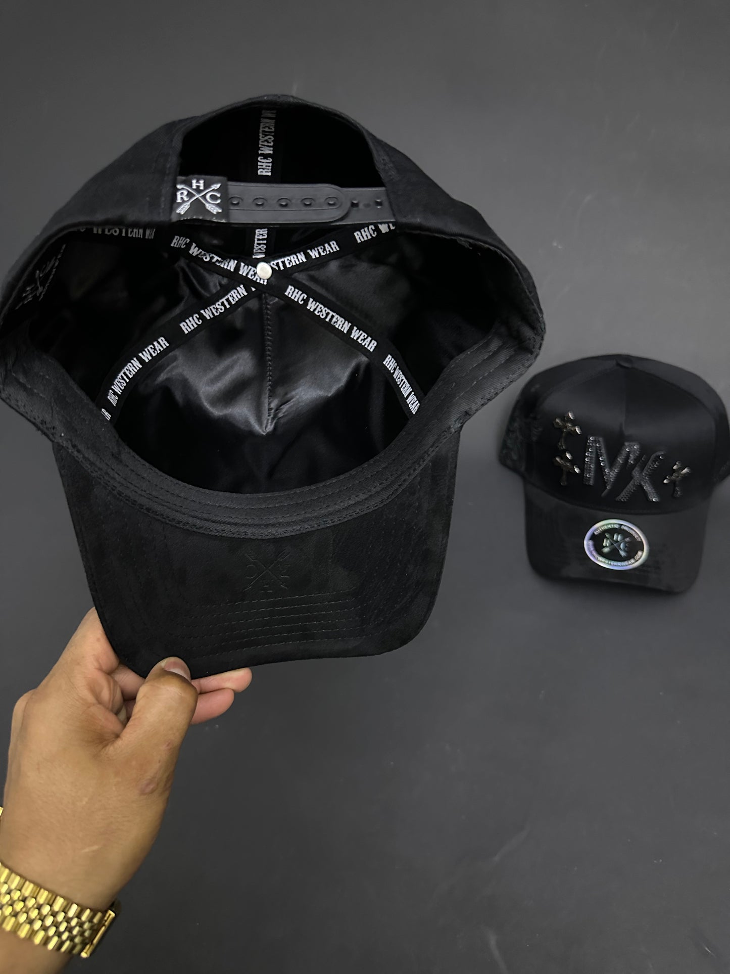 Mexico Black Angel Rhinestone Metal Crosses Hats