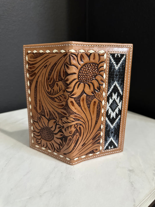 Men Tooled Inlay Beaded Rodeo Wallet-2021