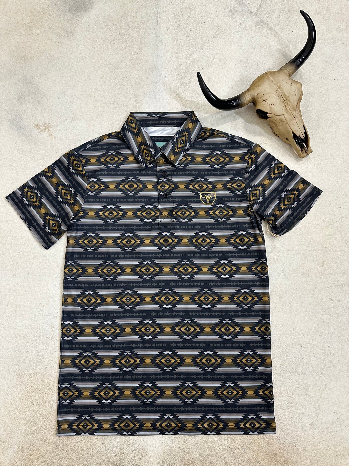 Dry Fit Black Aztec Polo PGP10158