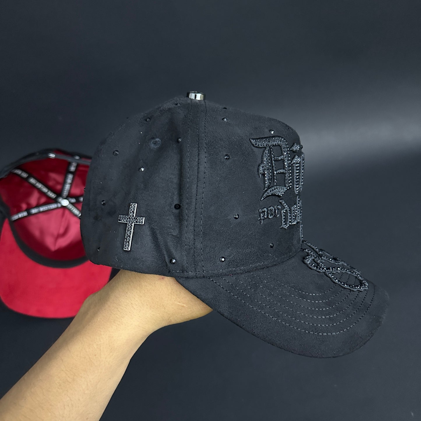 Dios Por Delante RHC Black Label Full Suede SnapBack Hat