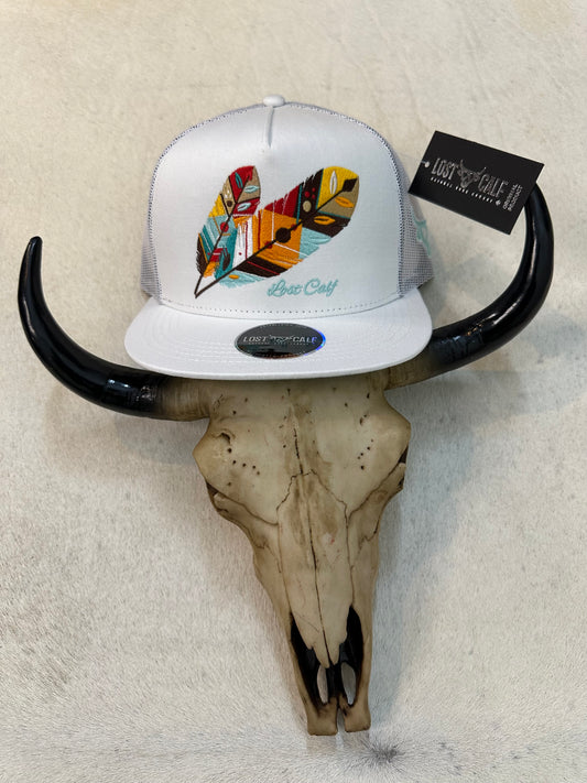 Lost Calf Tribe White SnapBack