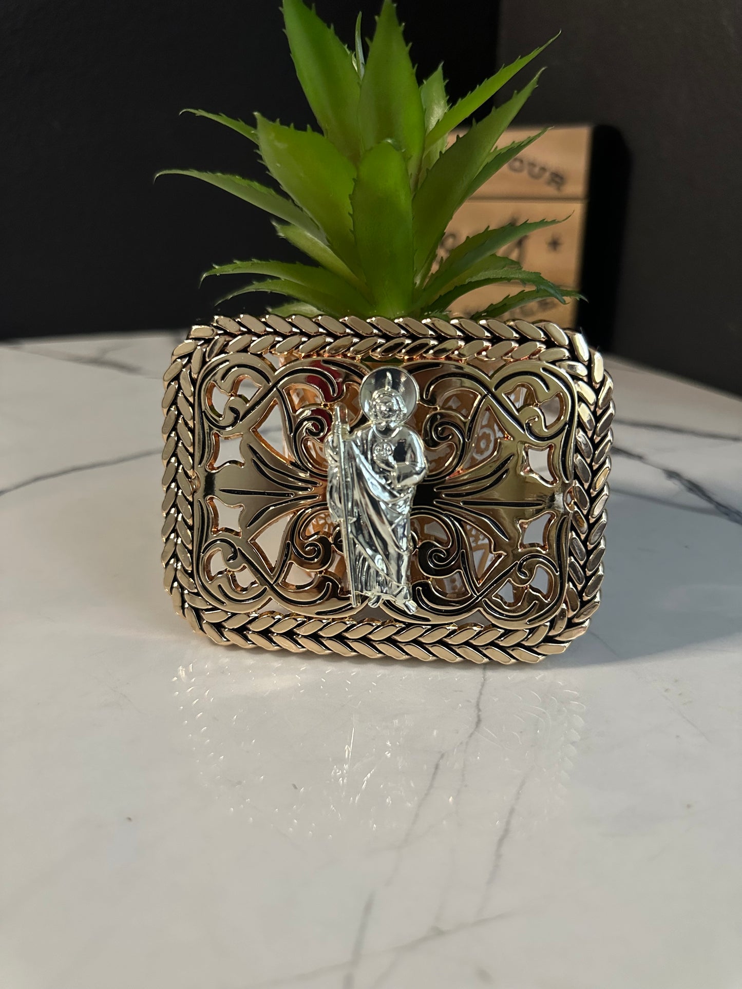 Mig Rose G San Judas Tadeo Belt Buckle