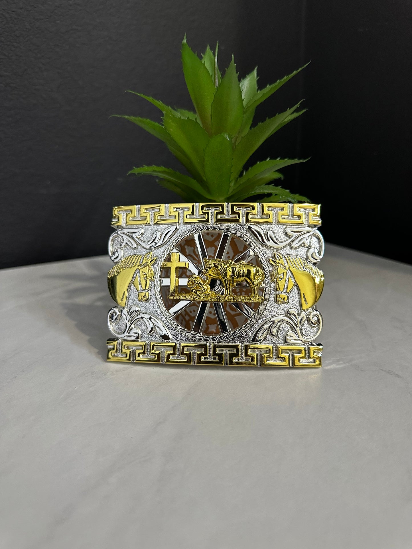 Dylan Praying Cowboy Two Tone Belt Buckle