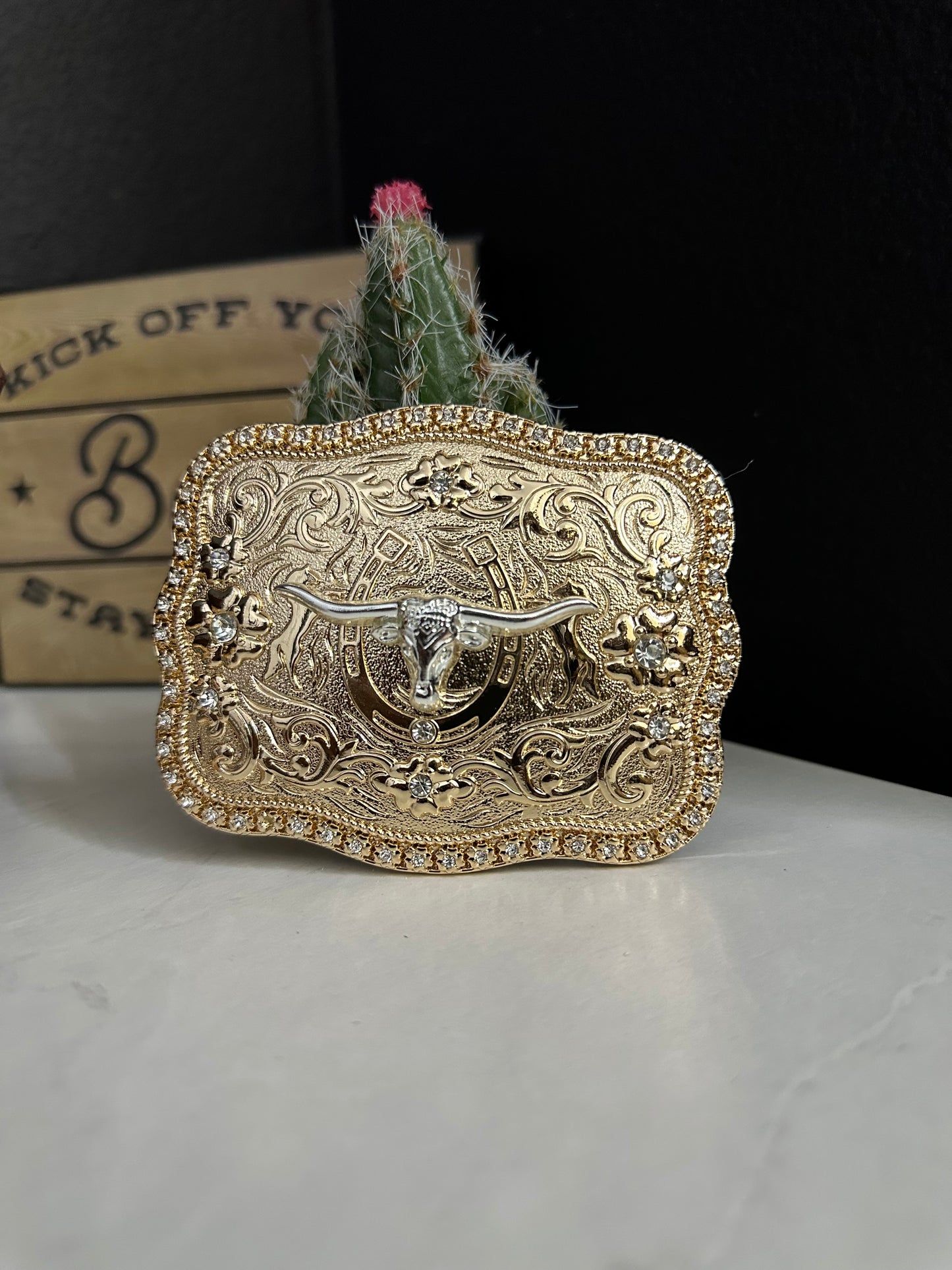 Angus Long Horn Belt Buckle