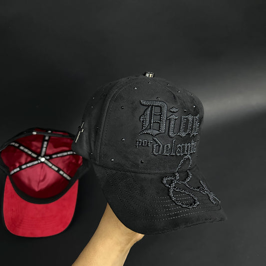 Dios Por Delante RHC Black Label Full Suede SnapBack Hat
