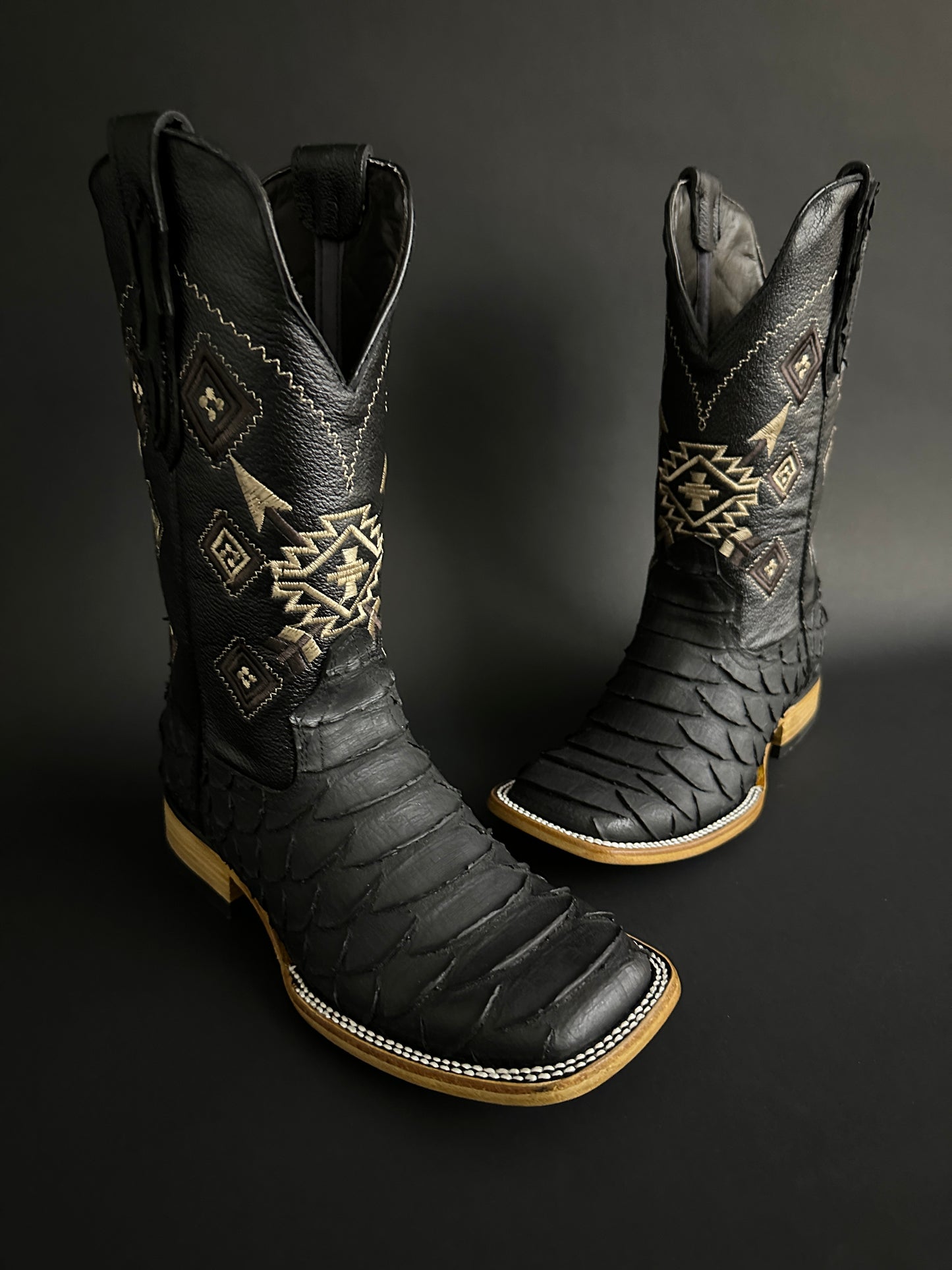 Onyx Black Matte Men CowBoy Boots