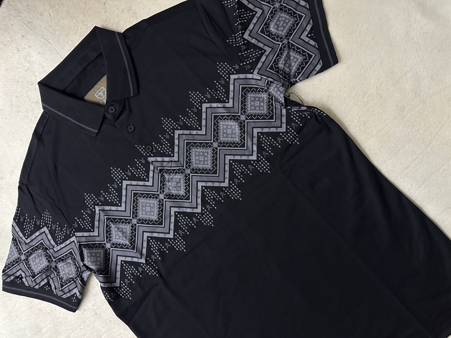 Riven Modern Fit Stretch Cotton Aztec Polo 167