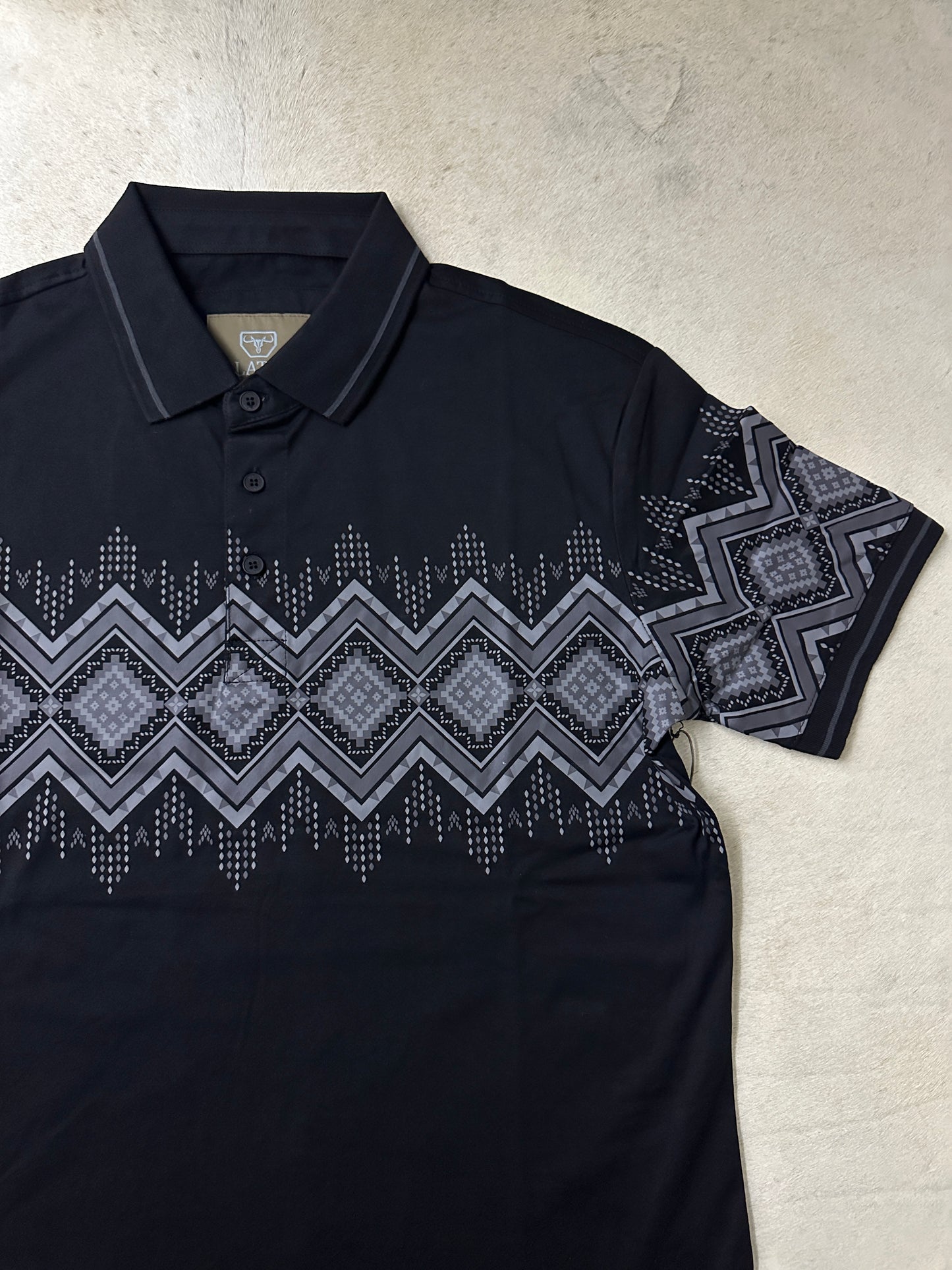 Riven Modern Fit Stretch Cotton Aztec Polo 167