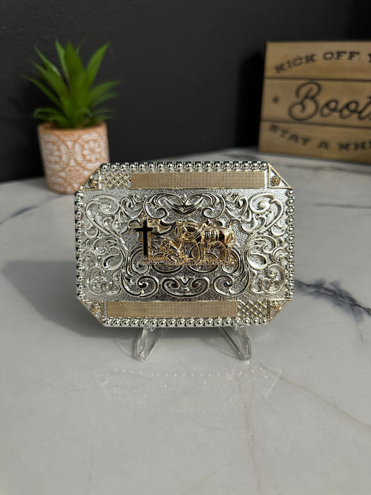 Holstein Praying CowBoy Belt Buckle