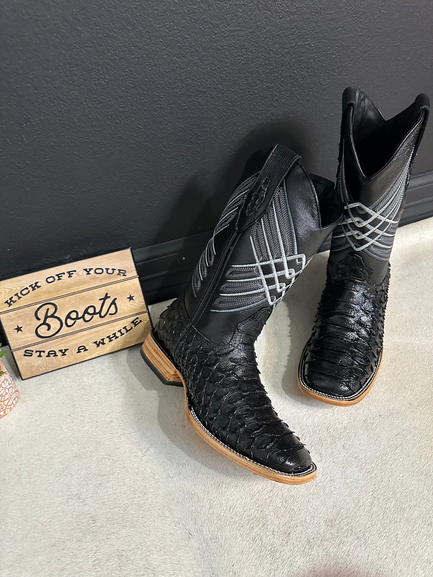 Adam Black Python Men Cowboy Boots