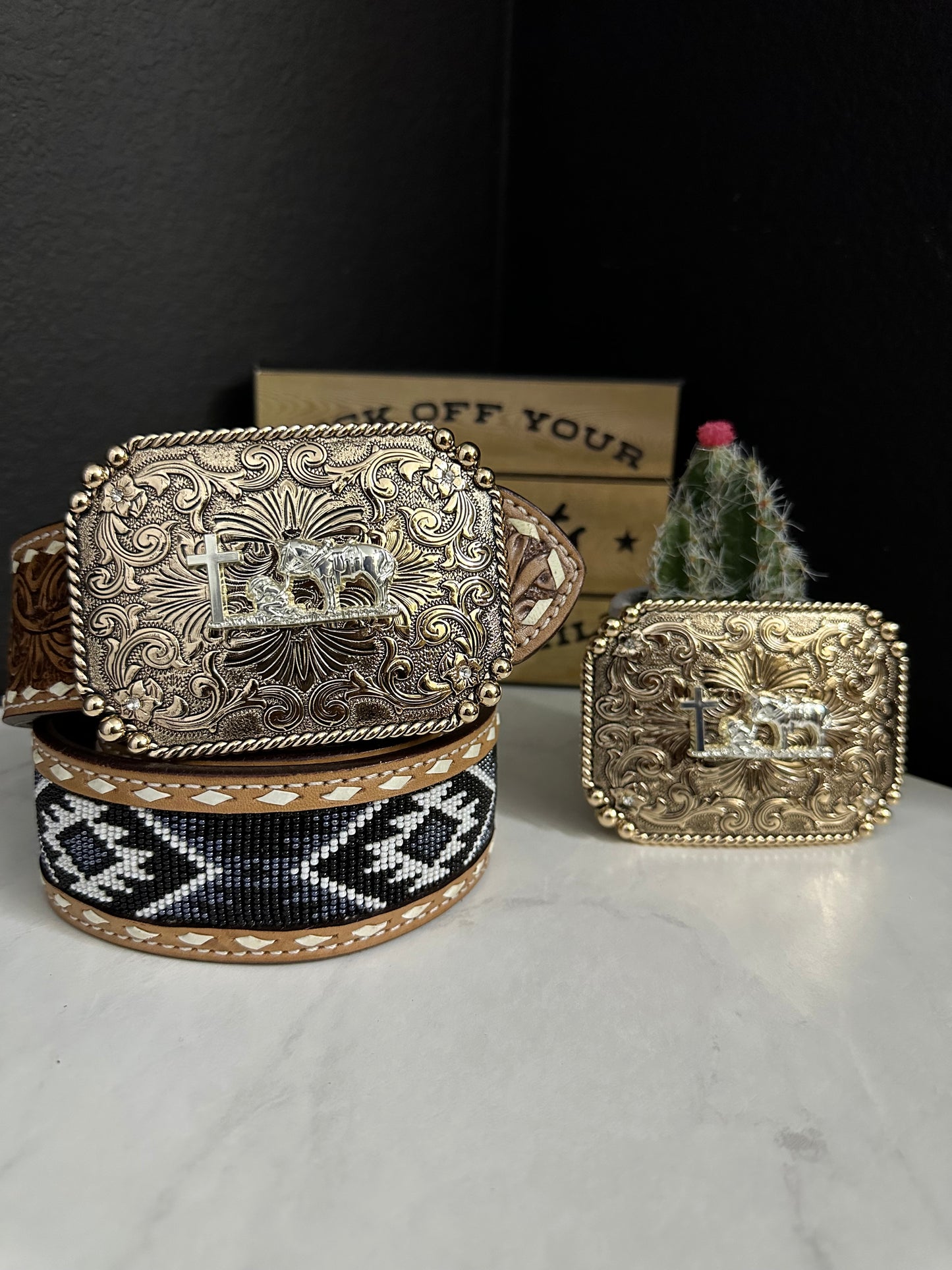 SJ- Praying Cowboy Belt Buckle