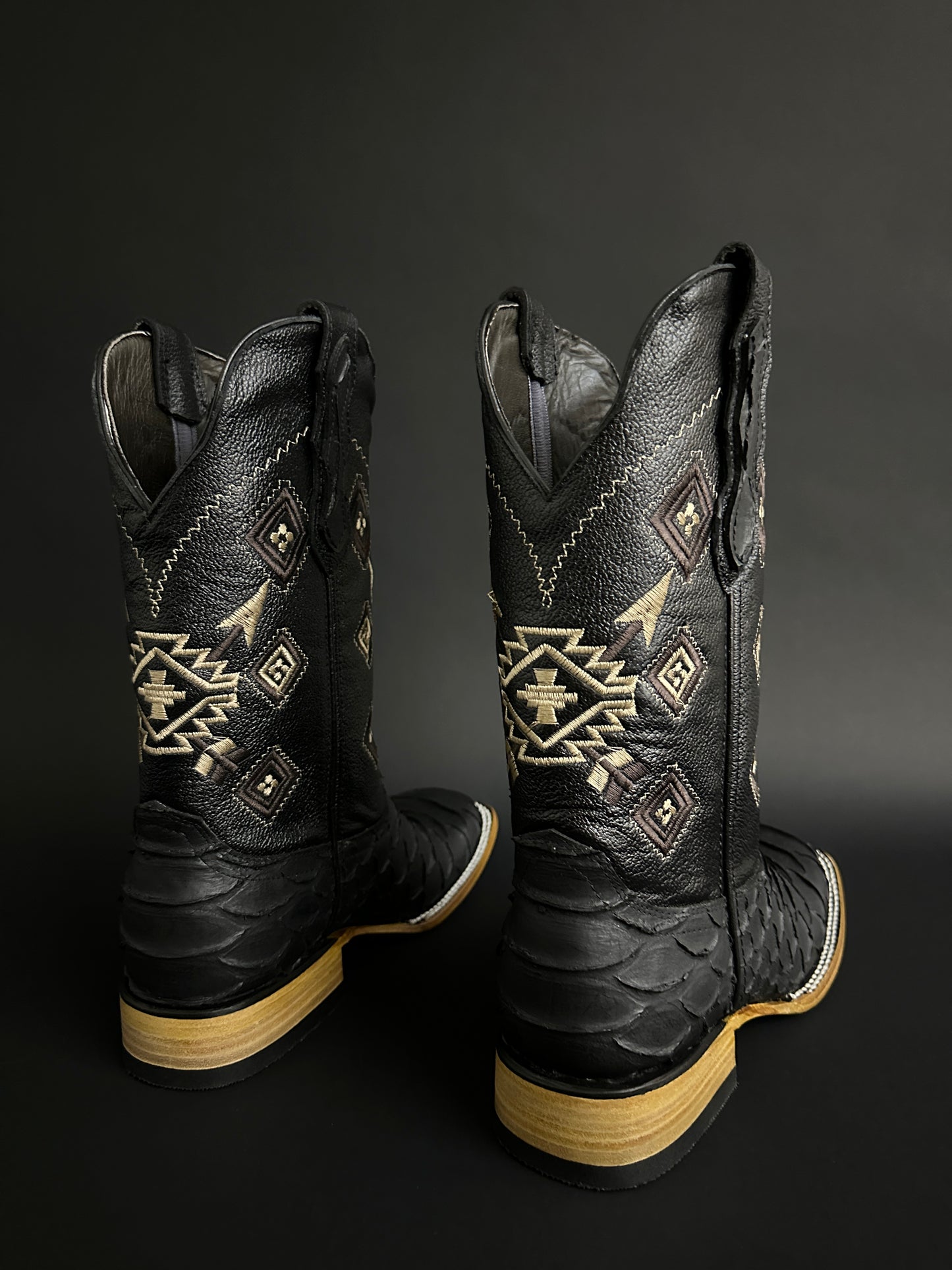 Onyx Black Matte Men CowBoy Boots