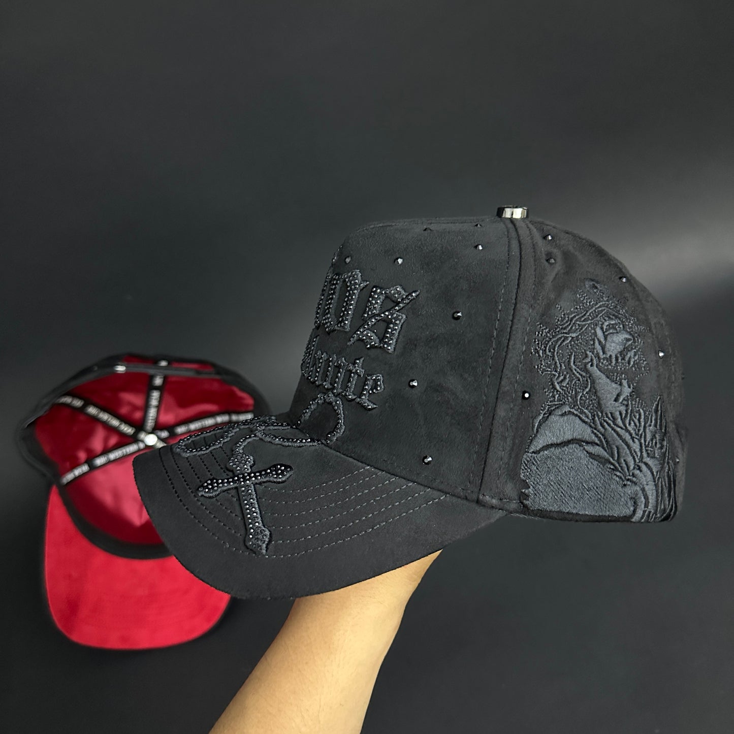 Dios Por Delante RHC Black Label Full Suede SnapBack Hat