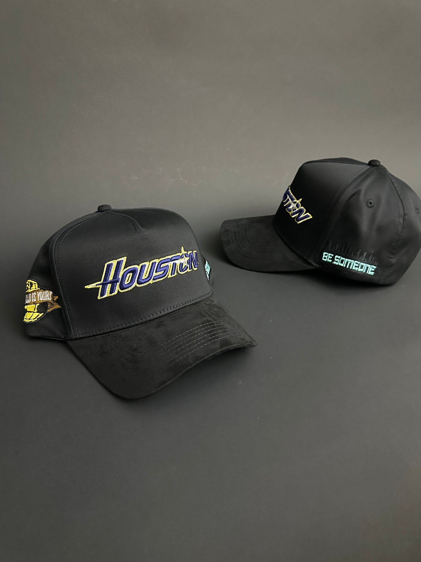 Black Metallic Houston SnapBack Hat
