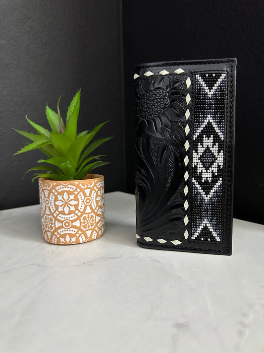 Men Tooled Inlay Beaded Rodeo Wallet-2023
