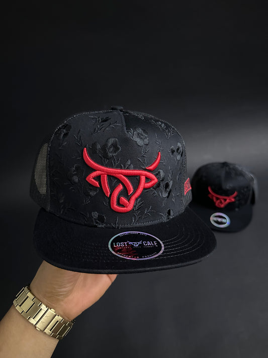 Lost Calf Red Logo / Floral Embroidery