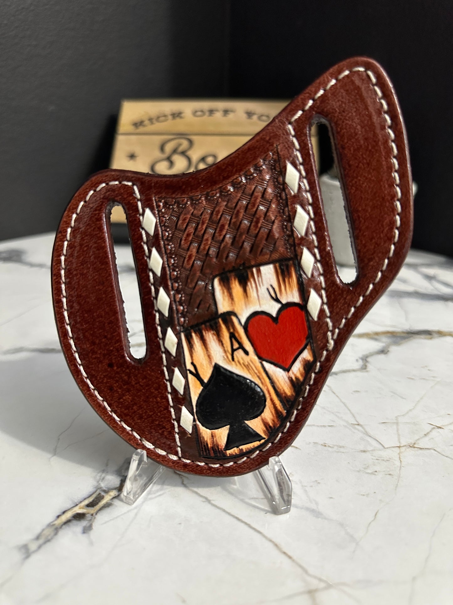 Ace Heart Leather Tooled KSheath