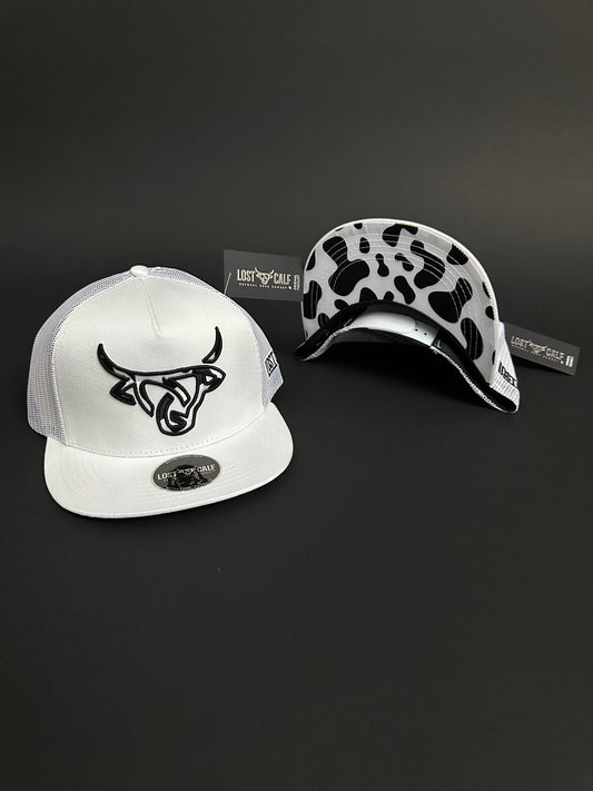 Lost Calf White Cow Print SnapBack