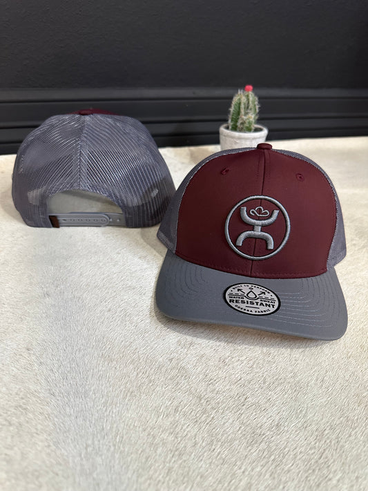 Hooey Classic Maroon Gray Trucker Hat