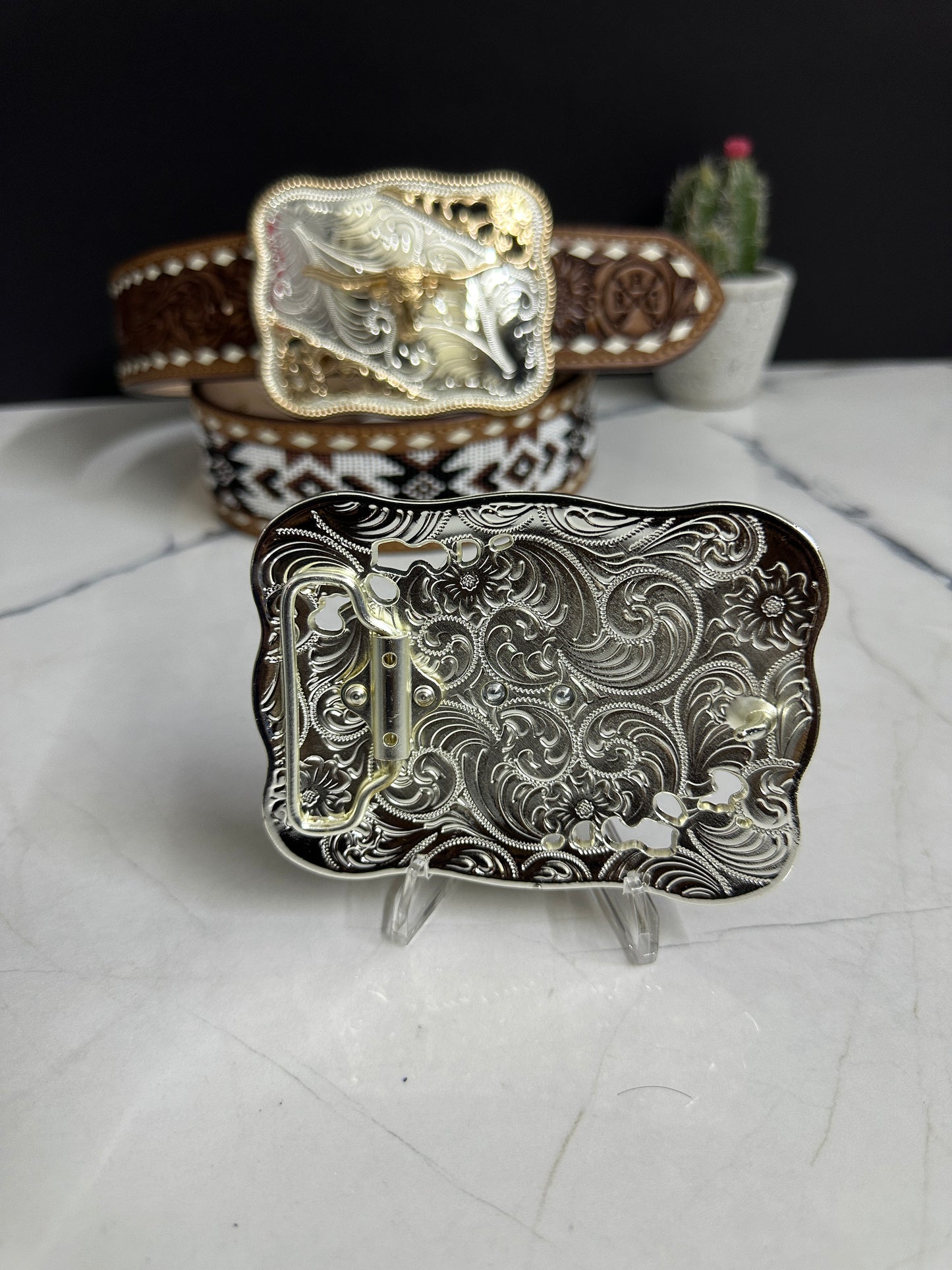Highland Long Horn Belt Buckle