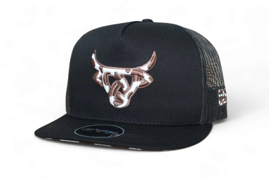 Lost Calf Black 2 Tone Cow Print Snapback