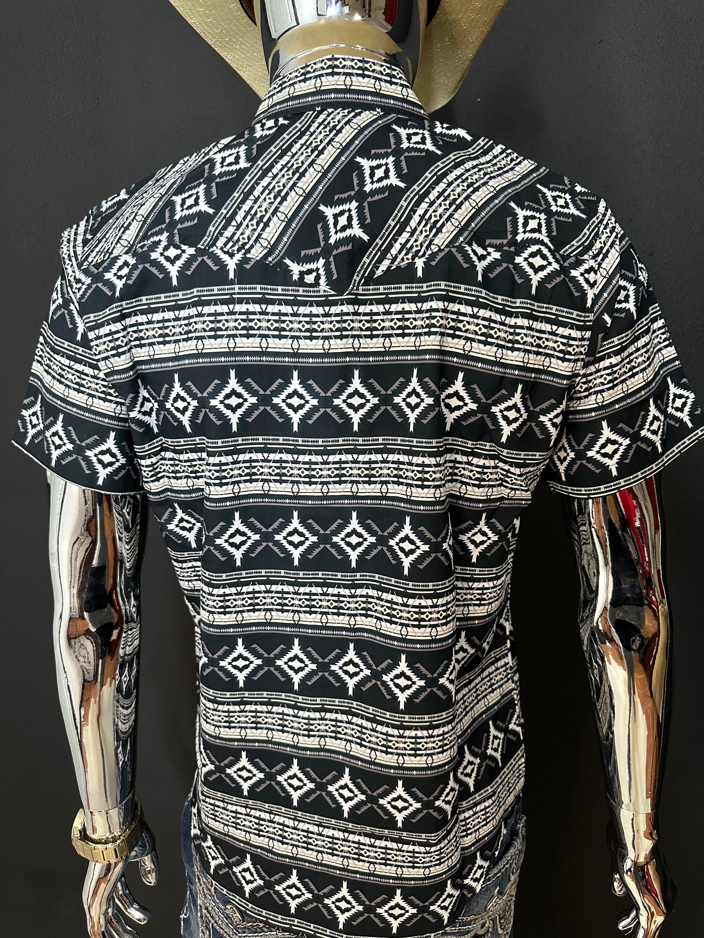 Austin Retro Aztec Snap Short Sleeve