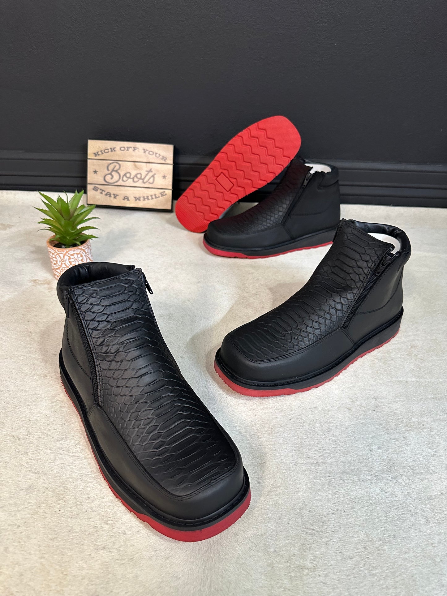 Zapato Artesanal Red Sole Python