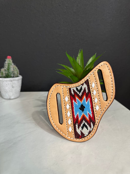 Beaded Leather Knife Sheath-2019