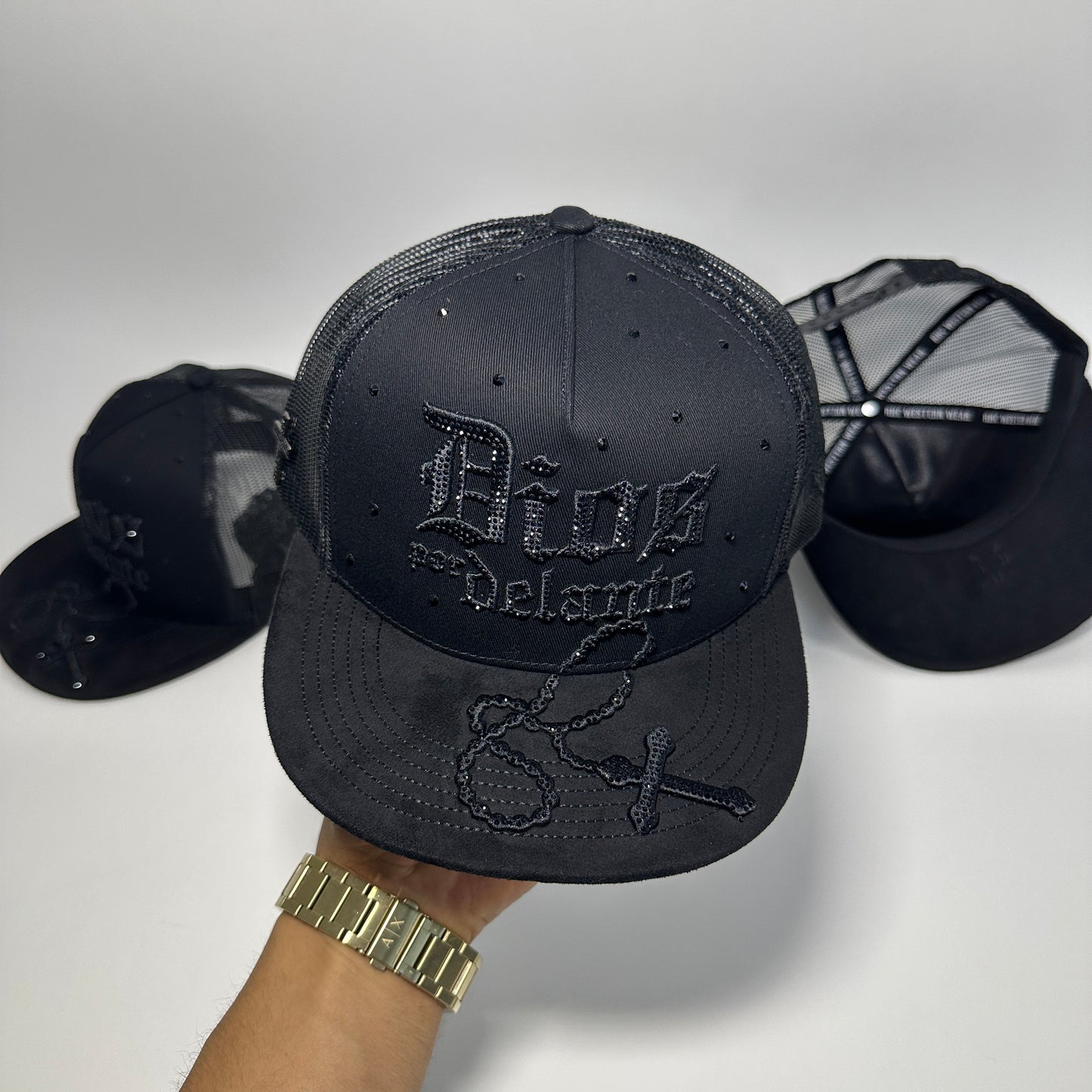 Dios Por Delante RHC Black Midnight Rosary Flat Bill SnapBack