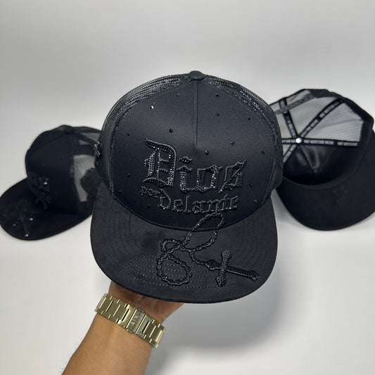 Dios Por Delante RHC Black Midnight Rosary Flat Bill SnapBack
