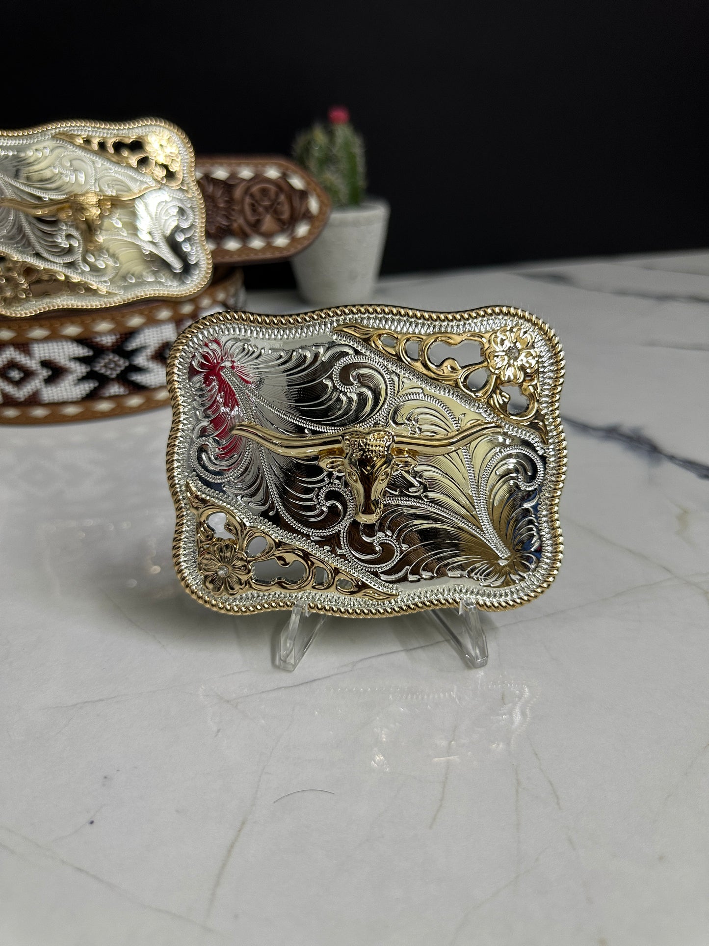 Highland Long Horn Belt Buckle