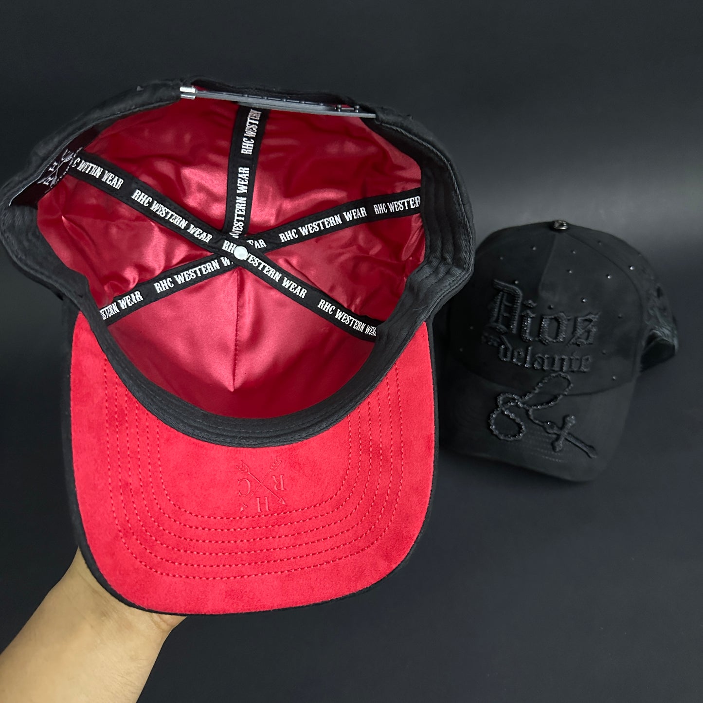 Dios Por Delante RHC Black Label Full Suede SnapBack Hat