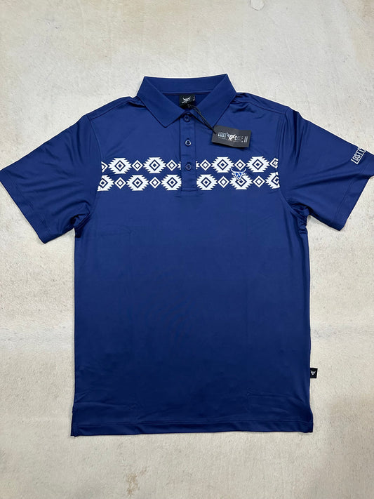 Lost Calf Aztec Polo Navy