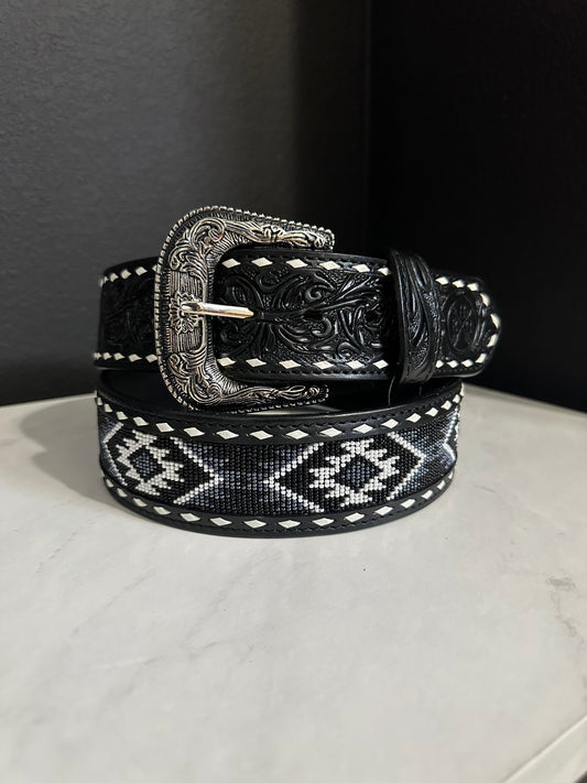 2” Beaded Aztec Leather Belt RHC-2023